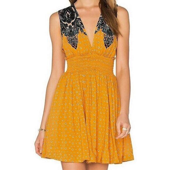 Free People Dresses & Skirts - $108 Free People Walking Through My Dreams Dress Goldensun Combo‎ XS